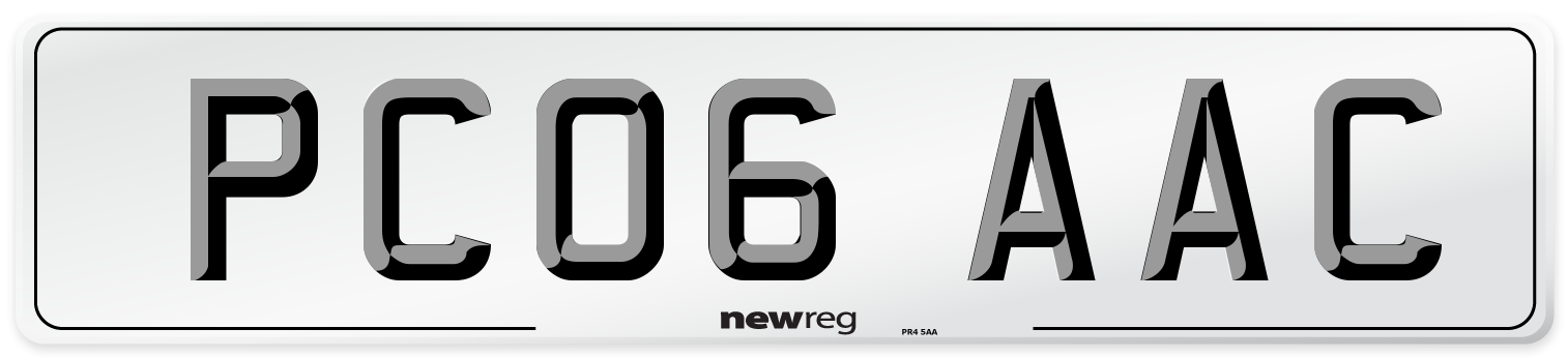 PC06 AAC Number Plate from New Reg